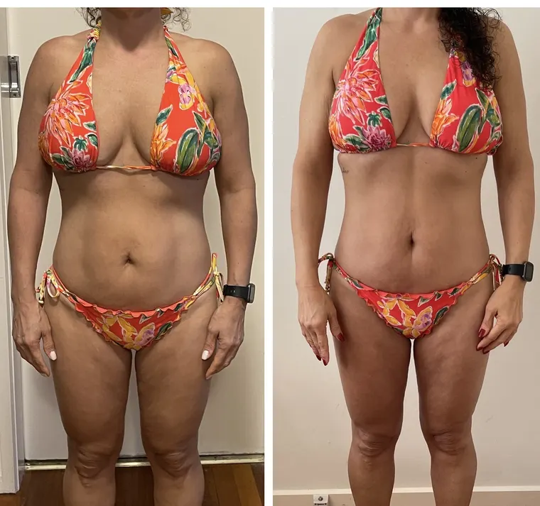 Antes e depois de aluna