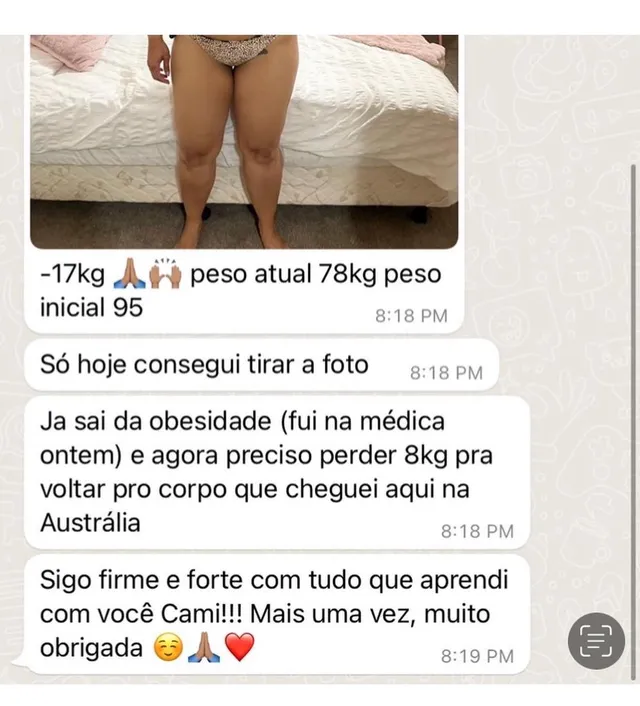 Print de mensagem de aluna