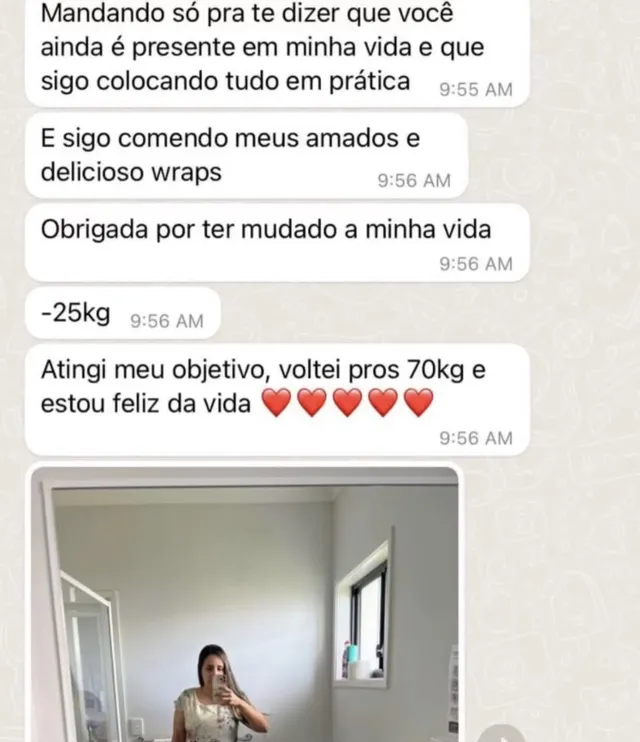 Print de mensagem de aluna