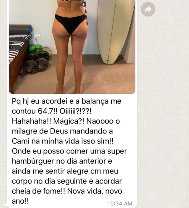 Print de mensagem de aluna