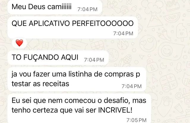 Print de mensagem de aluna