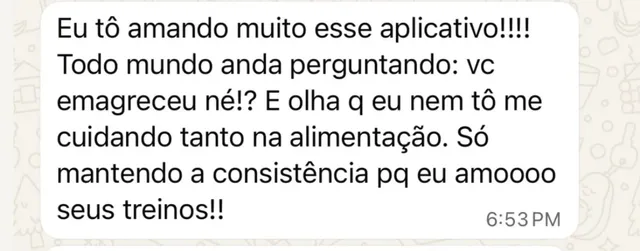 Print de mensagem de aluna