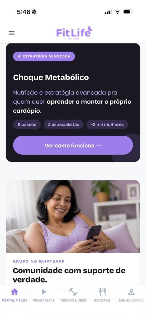 Programas no Fit Life App